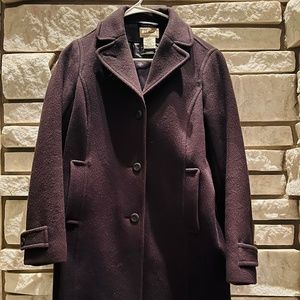 L.L. Bean wool peacoat dark purple